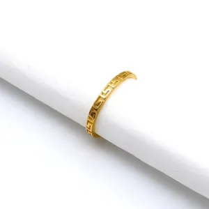 Real Gold Plain Maze Hoop Ring 6906 (SIZE 7) R2107