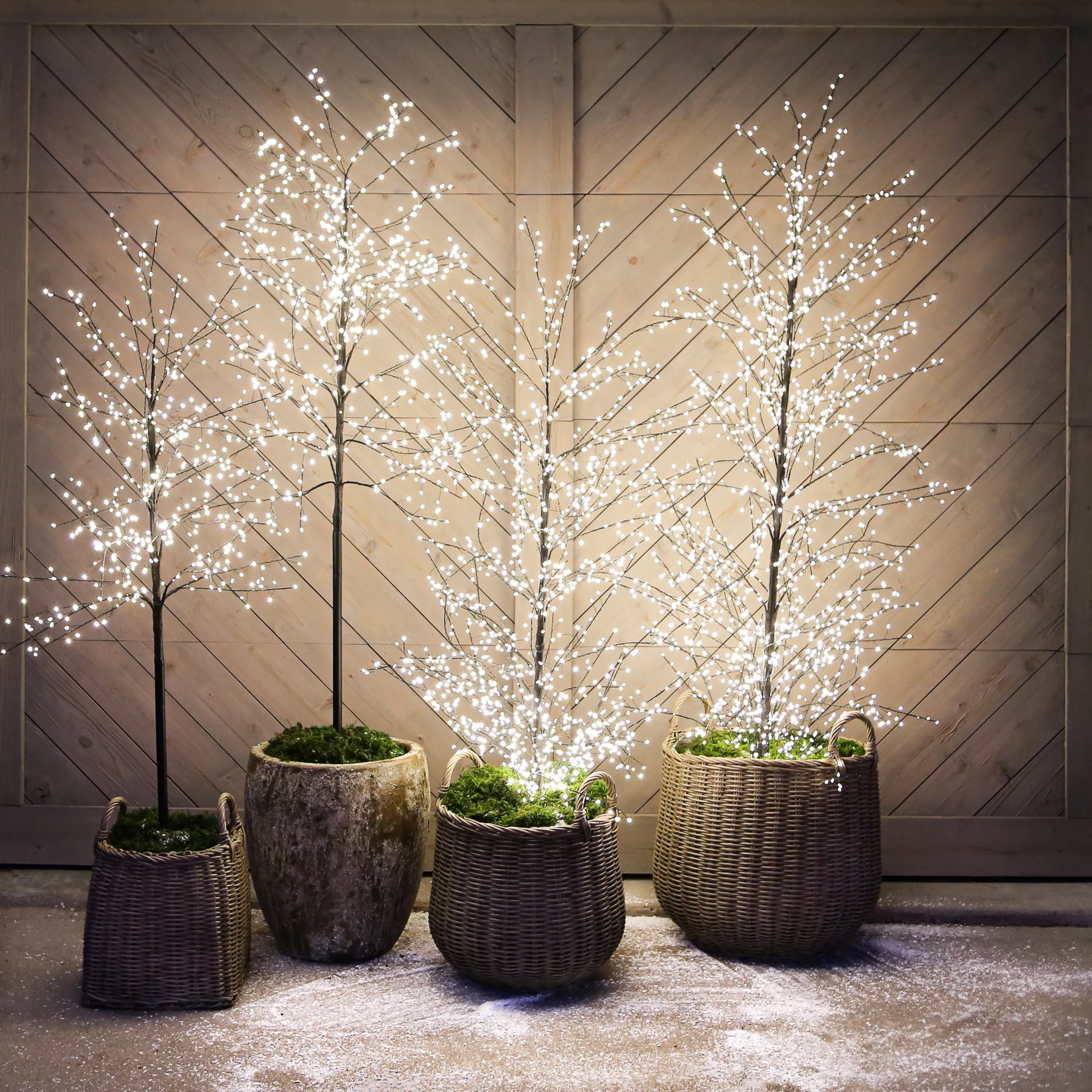 Slim Trunk Sparkle Tree-Choose from Two Styles-BASKETS AND PLANTERS NOT INCLUDED