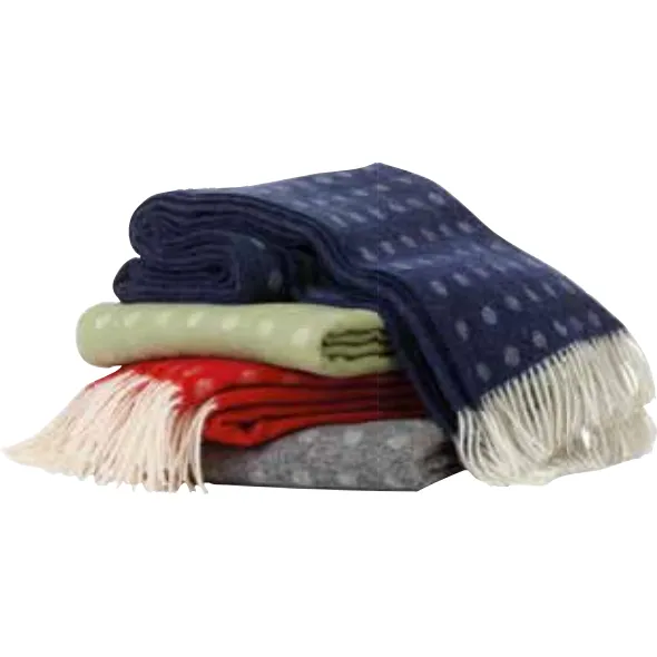 Spot Brushed Wool Throw, Navy Blue