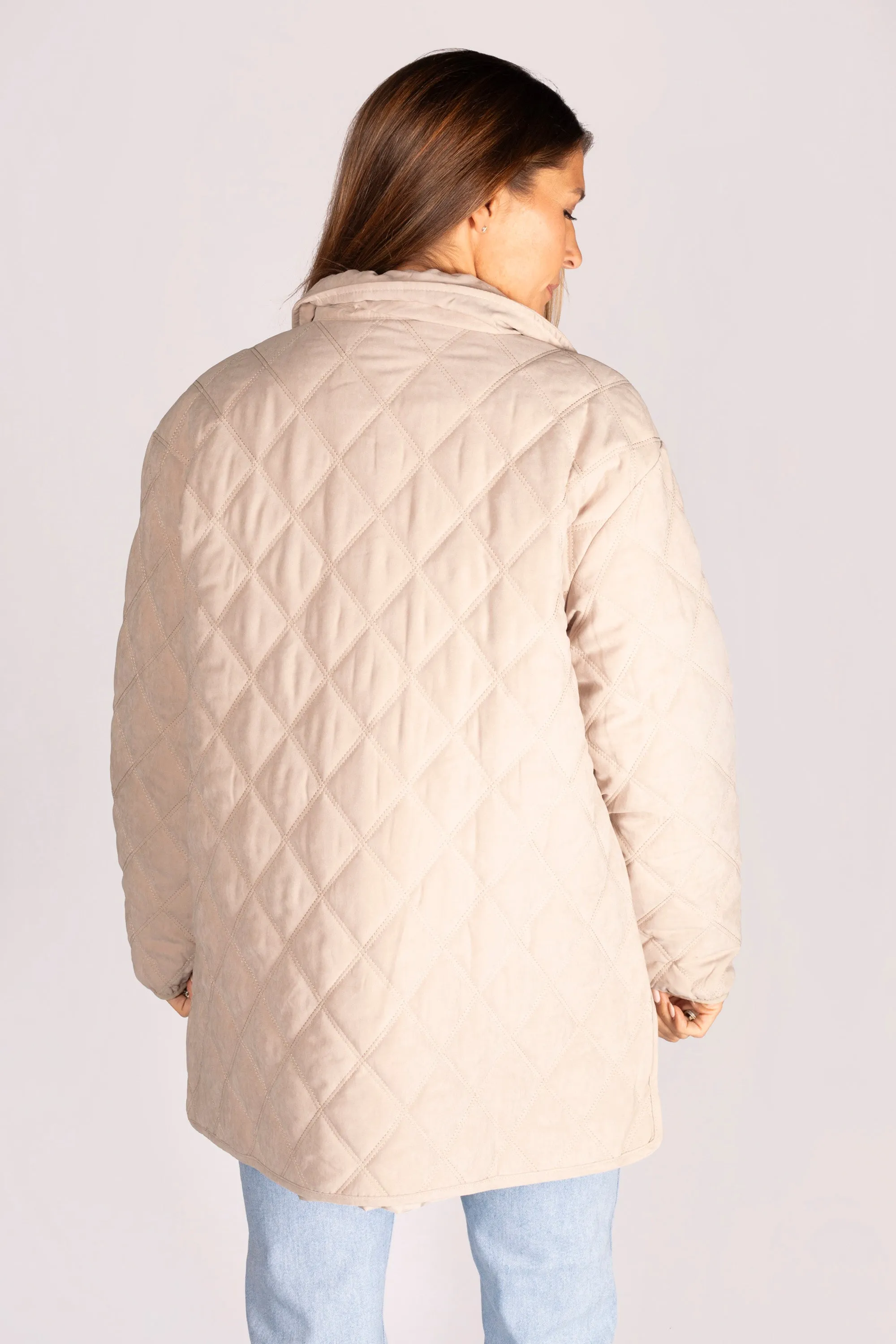 Stone Button Down Quilted Jacket - FINAL SALE