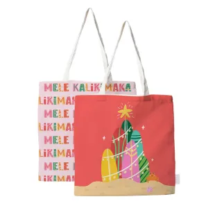 Surfboard Mele Kalikimaka Tote Bag