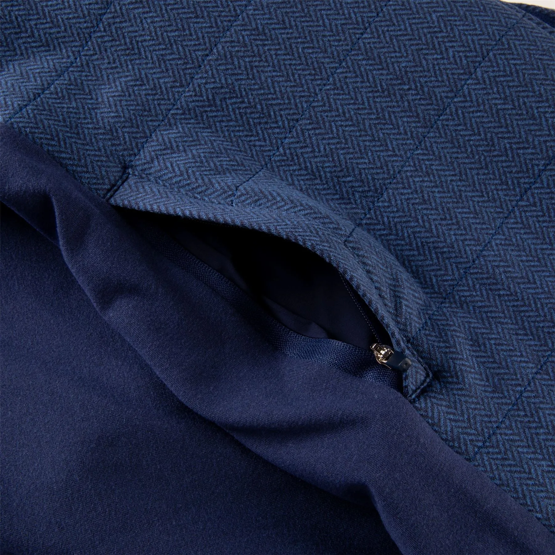 The Perry Performance Fleece Vest Navy Herringbone - AW23