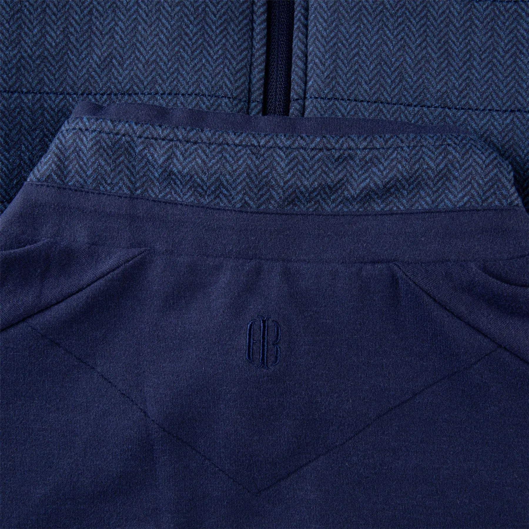 The Perry Performance Fleece Vest Navy Herringbone - AW23