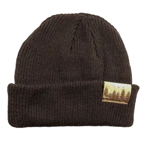 Treeline 100% Merino Wool   Cork Beanie | Black