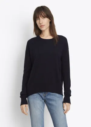 Vince Linen Cashmere Boxy Crew Neck Sweater, Coastal Blue