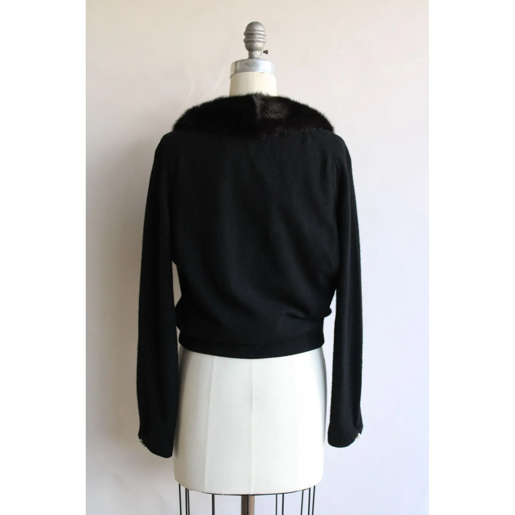 Vintage 1950s Bernhard Altmann Black Cashmere Cardigan