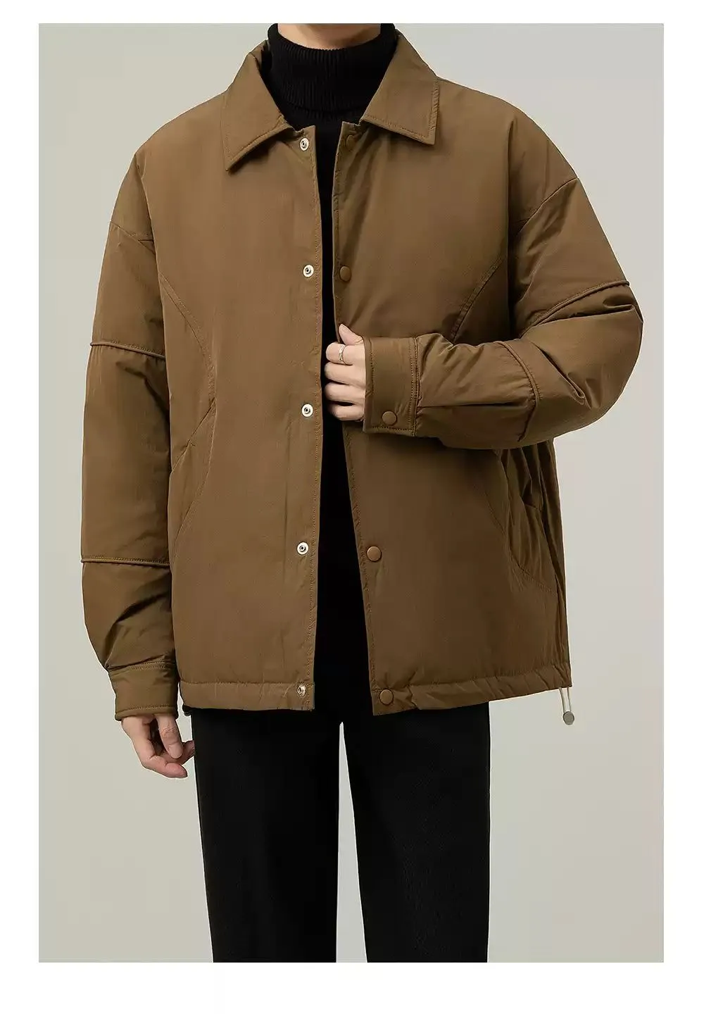 Zhou Lightweight Snap Buttons Down Jacket